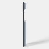 青淡い色のと炭の五つストライプ柄 iPhoneケース (左側面)