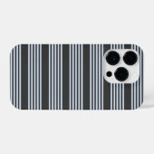 青淡い色のと炭の五つストライプ柄 iPhoneケース (裏面横)