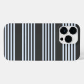青淡い色のと炭の五つストライプ柄 iPhoneケース (裏面横)