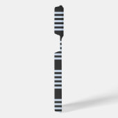 青淡い色のと炭の五つストライプ柄 iPhoneケース (右側面)