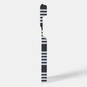 青淡い色のと炭の五つストライプ柄 iPhoneケース (左側面)