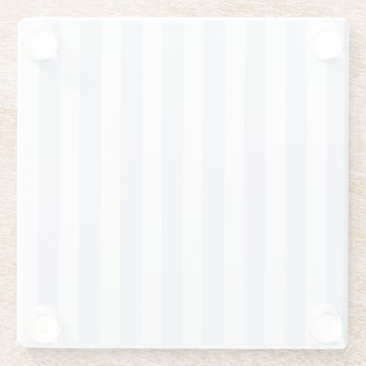 青淡い色のと白のキャンディストライプ ガラスコースター (裏面)