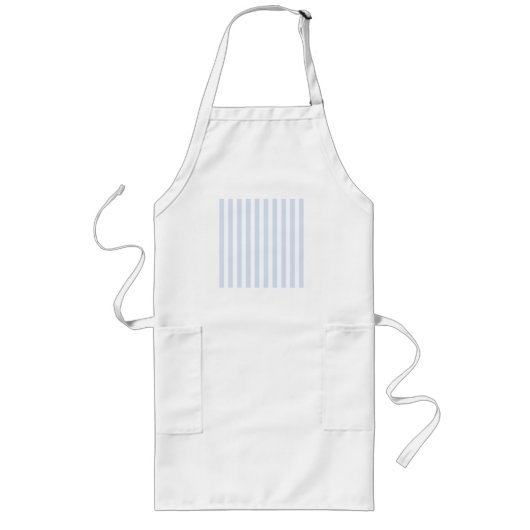 青淡い色のと白のキャンディストライプ ロングエプロン (正面)