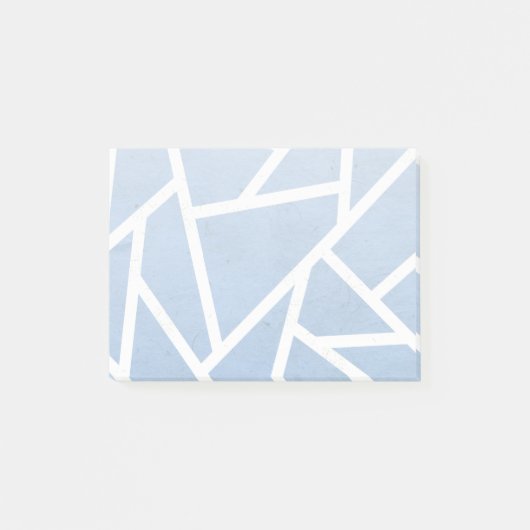 青淡い色のと白のモザイク模様 ポストイット (正面)
