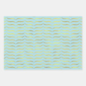 青淡い色のと金ゴールド ラッピングペーパーシート (正面)