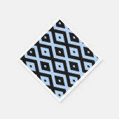 青淡い色のと黒のダイヤモンドパターン スタンダードカクテルナプキン (角)