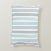 青淡い色のターコイズストライプパターン アクセントクッション (裏面(縦))