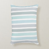 青淡い色のターコイズストライプパターン アクセントクッション (正面(垂直))
