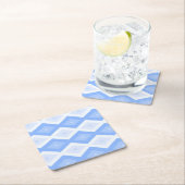 青淡い色のダイヤ スクエアペーパーコースター (インサイチュ)