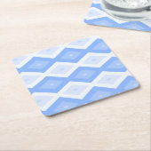 青淡い色のダイヤ スクエアペーパーコースター (アングル)