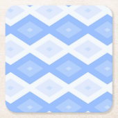 青淡い色のダイヤ スクエアペーパーコースター (正面)
