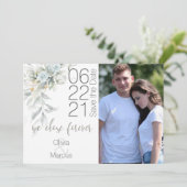 青淡い色のバラ水彩写真保存日 セーブザデート (スタンド正面)