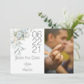 青淡い色のバラ水彩写真保存日 セーブザデート (スタンド正面)