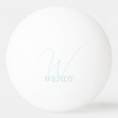 青淡い色のモノグラムの 卓球ボール (裏面)