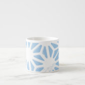 青淡い色の幾何模様 エスプレッソカップ (正面)