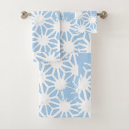 青淡い色の幾何模様 バスタオルセット