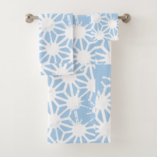 青淡い色の幾何模様 バスタオルセット (インサイチュ)