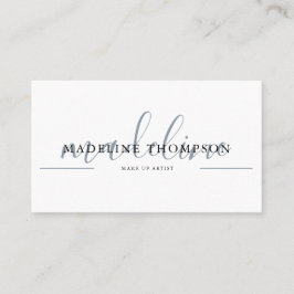 青淡い色の書文字QRコード名刺 名刺