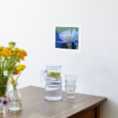 青淡い色の水百合パーソナライズされた箔名箔P 箔ポスター (レイダウン (キッチン))