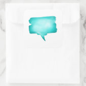 青淡い色の水色の吹き出し スクエアシール (バッグ)