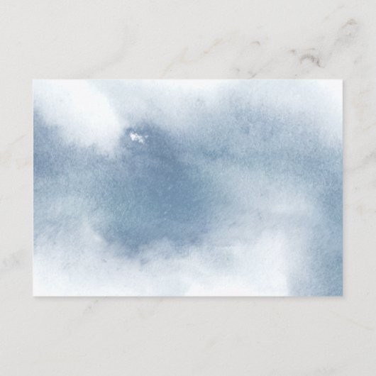 青淡い色の水色、フローラ結婚のQRコードRSVP エンクロージャーカード (裏面)