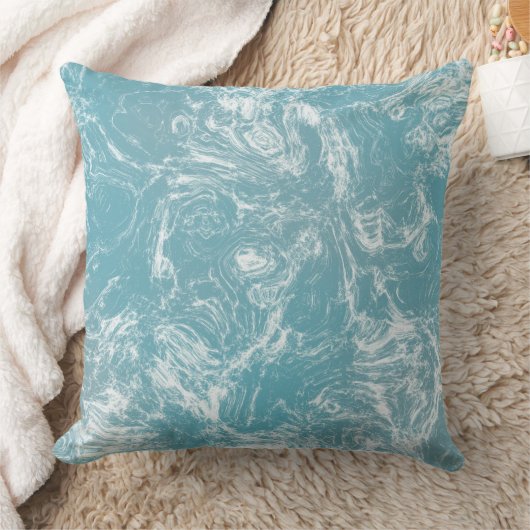 青淡い色の白の大理石抽象芸術 クッション (ブランケット)