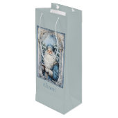 青淡い色の白の父クリスマス ワインギフトバッグ (裏面アングル)