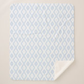 青淡い色の白ひし形 シェルパブランケット (正面)