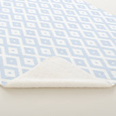 青淡い色の白ひし形 シェルパブランケット (3/4)