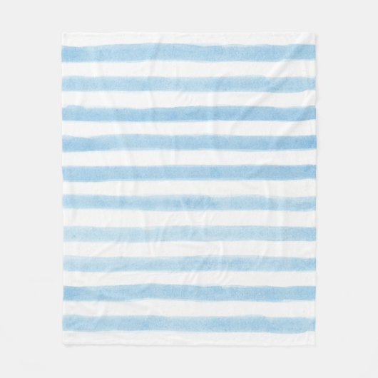 青淡い色の白シェラストライプのパブランケット フリースブランケット (正面)