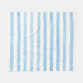 青淡い色の白シェラストライプのパブランケット フリースブランケット (正面(横))