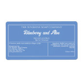 青淡い色の白文字石鹸の化粧瓶ラベル ラベル (正面)