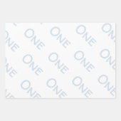 青淡い色の白1歳 ラッピングペーパーシート (正面3)