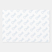 青淡い色の白1歳 ラッピングペーパーシート (正面2)