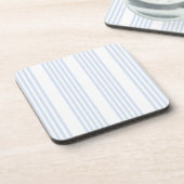 青淡い色の白5パターンストライプ コースター (左側)
