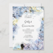 青淡い色の紫陽花ウォーターカラーキンセアニェラパーティー 招待状 (正面)