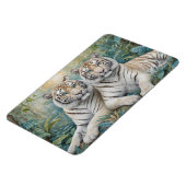 青淡い色の緑のジャングルに金の虎 マグネット (左側)