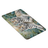 青淡い色の緑のジャングルに金の虎 マグネット (右側)