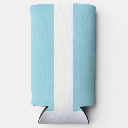 青淡い色の線と白ストライプ線 スリム缶クーラー (正面)