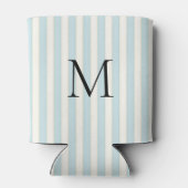 青淡い色の色とアイボリーストライプのモノグラムの 缶クーラー (裏面)