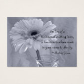 青淡い色の色デイジーの結婚チャリティー特典カード (正面)