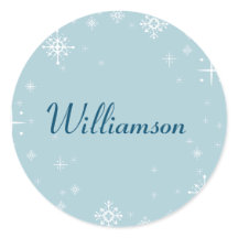 青淡い色の雪片 | 封筒用シールシール