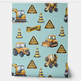 青淡い色の黄建築車 壁紙