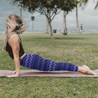 青深紫色トリッピー ストライプ クール サイケデリック レギンス