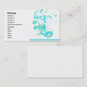 青渦巻形の鳥 名刺 (正面/裏面)