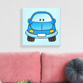 青漫画の車 キャンバスプリント (インサイチュ (リビング))