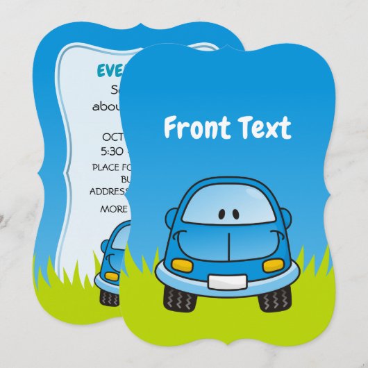 青漫画の車 招待状 (正面/裏面)