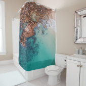 青澄んい海と岩 シャワーカーテン (インサイチュ)