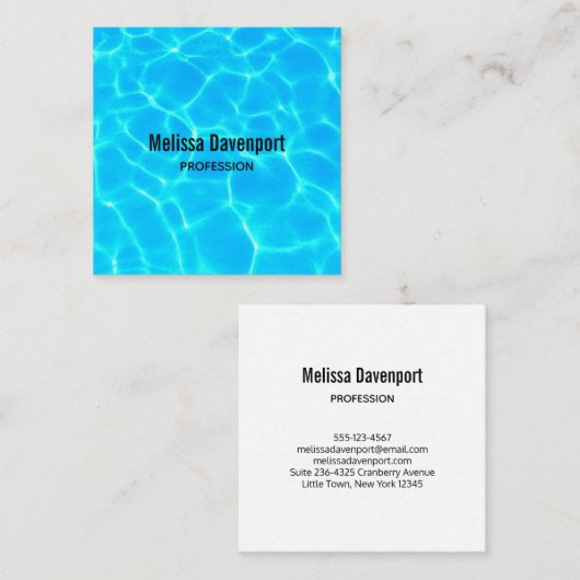青澄んプールウォーターフォトスクエア スクエア名刺 (正面/裏面)