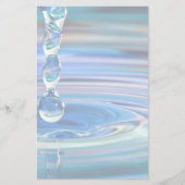 青澄ん水滴が流れる 便箋 (正面)